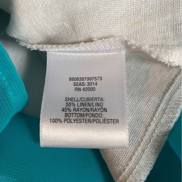 Jaclyn Smith Womens Linen Tunic Button Down Size XL Beachy Color Block L… - Picture 8 of 9